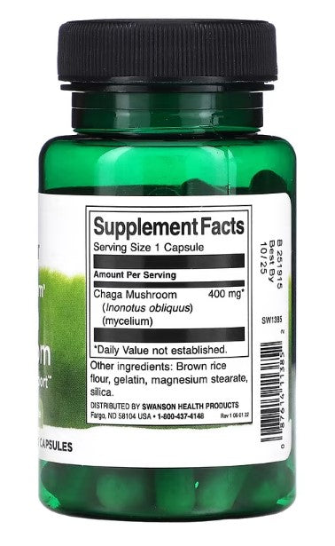 Swanson, Full Spectrum® Chaga Mushroom, 400 mg, 60 Capsules
