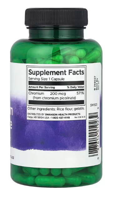 Swanson, Chromium Picolinate, 200 mcg, 200 Capsules