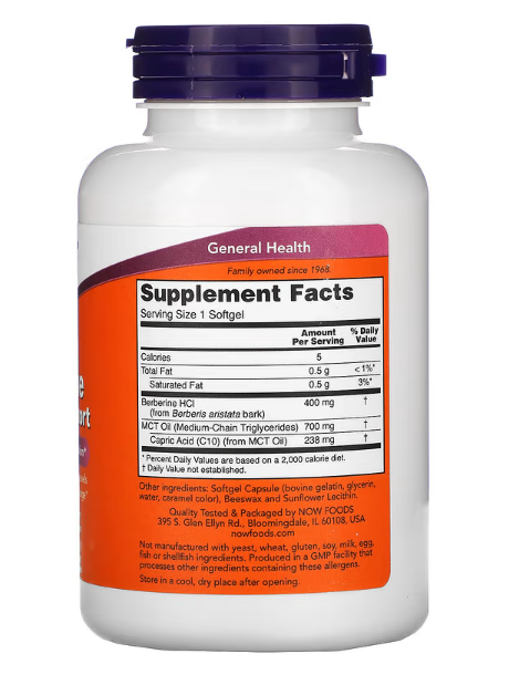 Berberine Glucose, Support,NOW Foods, 90 Softgels