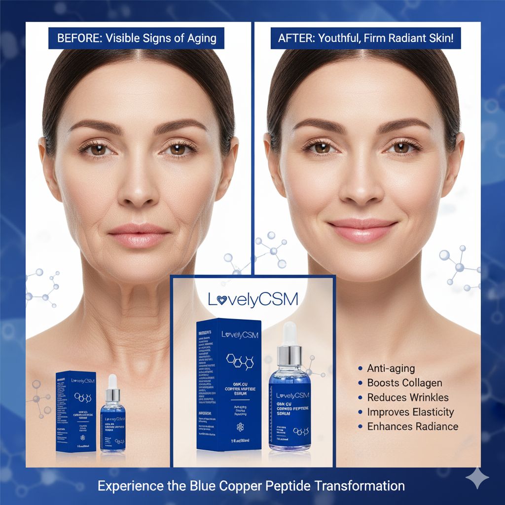 GHK-CU Copper Peptide Serum For Face - Tightening, Repairing, Collagen Boosting-Fragrance-Free