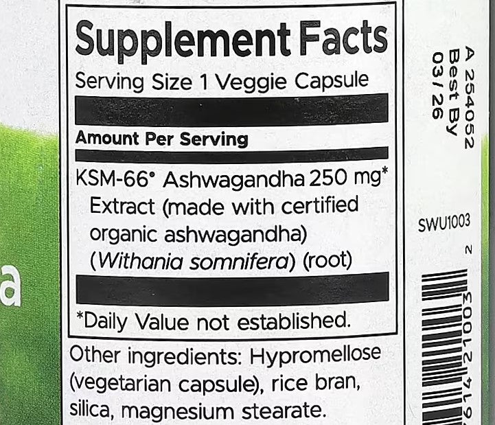 Ultimate Ashwagandha, 250 mg , 60 Veggie Capsules