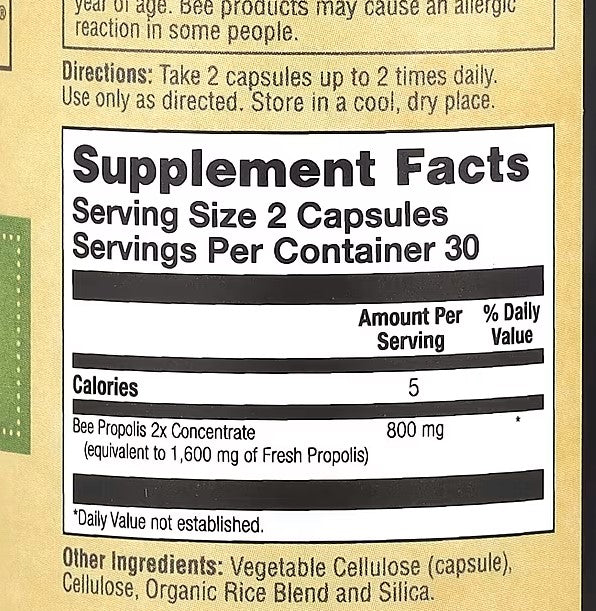Zand, Bee Propolis, 2x Potency, 60 Capsules (400 mg per Capsule)