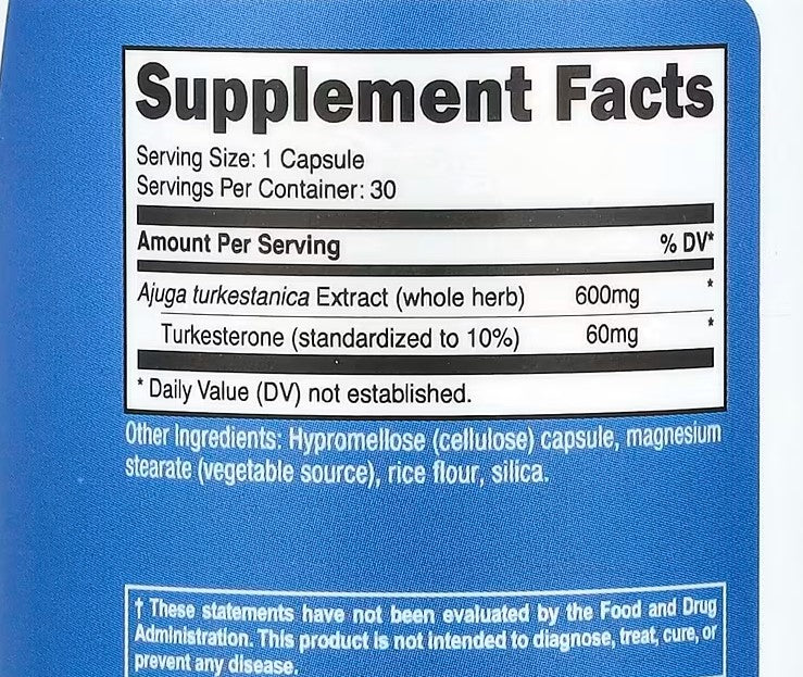Nutricost, Performance, Turkesterone, 30 Capsules