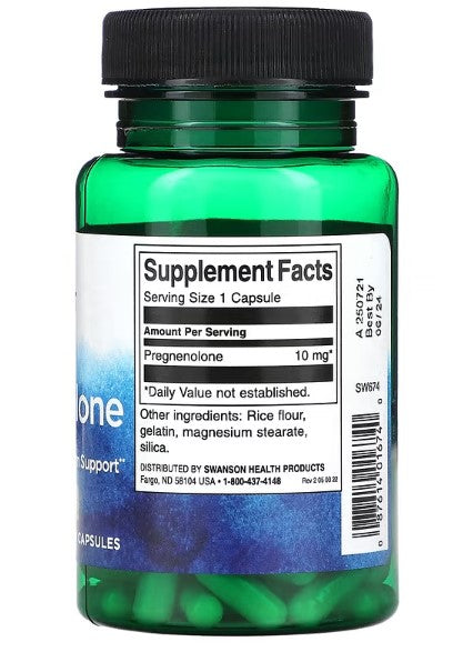 Swanson, Pregnenolone, 10 mg, 90 Capsules
