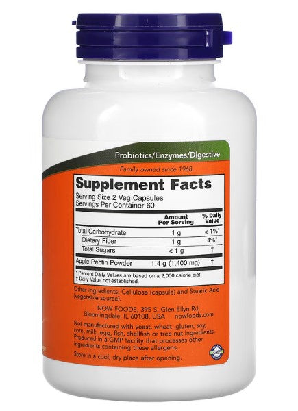 NOW Foods, Apple Pectin, 120 Veg Capsules (700 mg per Capsule)