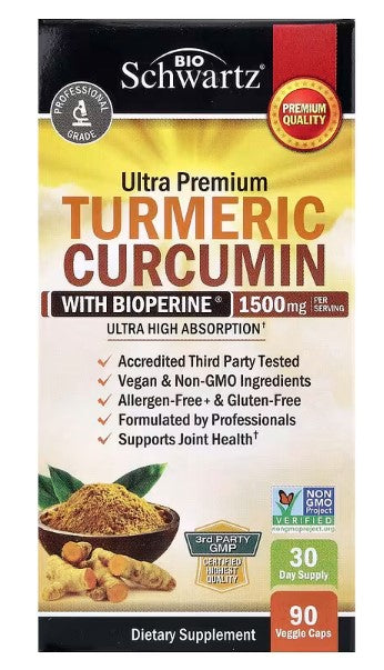 BioSchwartz, Ultra Premium Turmeric Curcumin with Bioperine®, 90 Veggie Caps