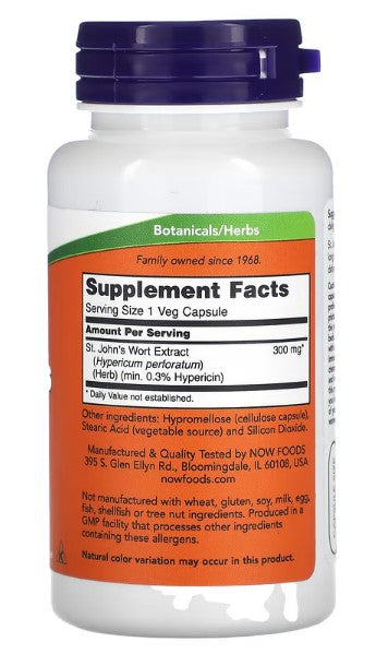 NOW Foods, St. John's Wort, 300 mg, 100 Veg Capsules