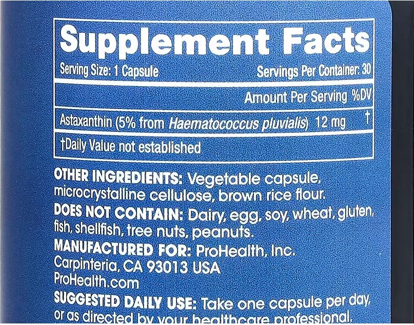 ProHealth Longevity, Astaxanthin, 12 mg, 30 Capsules