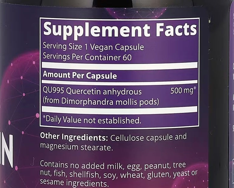 MRM Nutrition, Quercetin, 60 Vegan Capsules (500 mg per Capsule)