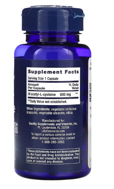 Life Extension, N-Acetyl-L-Cysteine, 600 mg, 60 Capsules