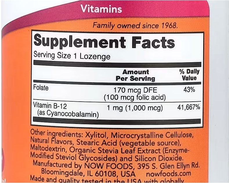 NOW Foods, B-12, 100 Lozenges