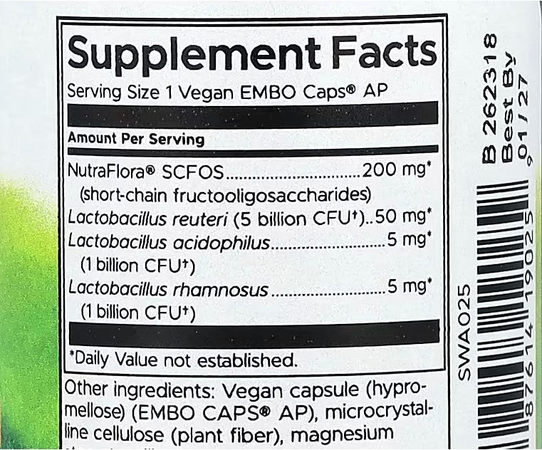 Swanson, L. Reuteri Plus, 30 Vegan EMBO Caps® AP
