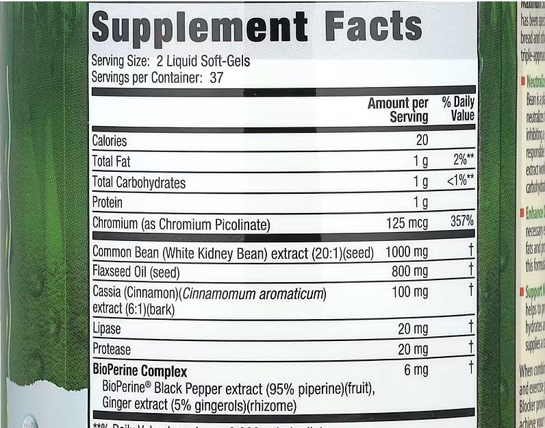 Irwin Naturals, 3-In-1 Carb Blocker®, Maximum Strength, 75 Liquid Soft-Gels