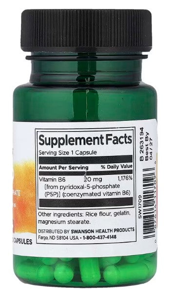 Swanson, P-5-P, 20 mg, 60 Capsules