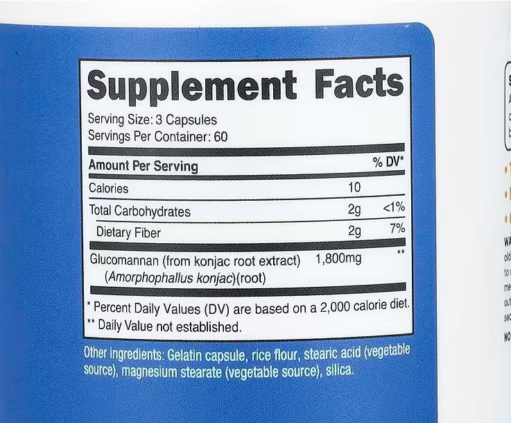Nutricost, Glucomannan Konjac Root Extract, 180 Capsules (600 mg per Capsule)