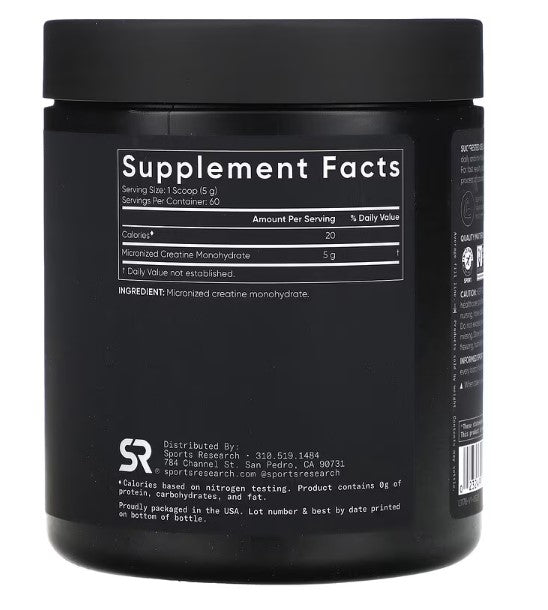 Sports Research, Creatine Monohydrate, Unflavored, 10.58 oz (300 g)