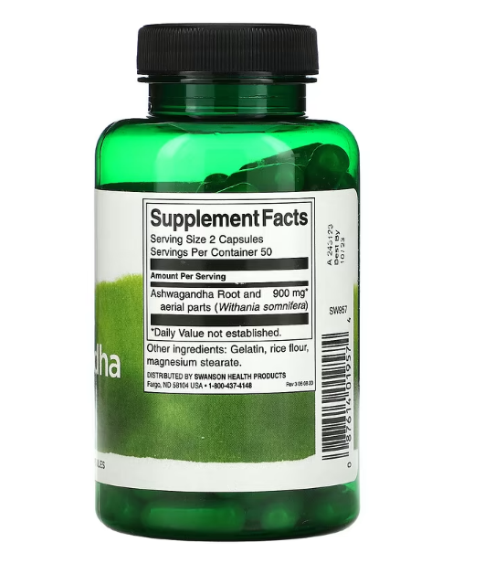 Ashwagandha, Swanson, 450 mg, 100 Capsules