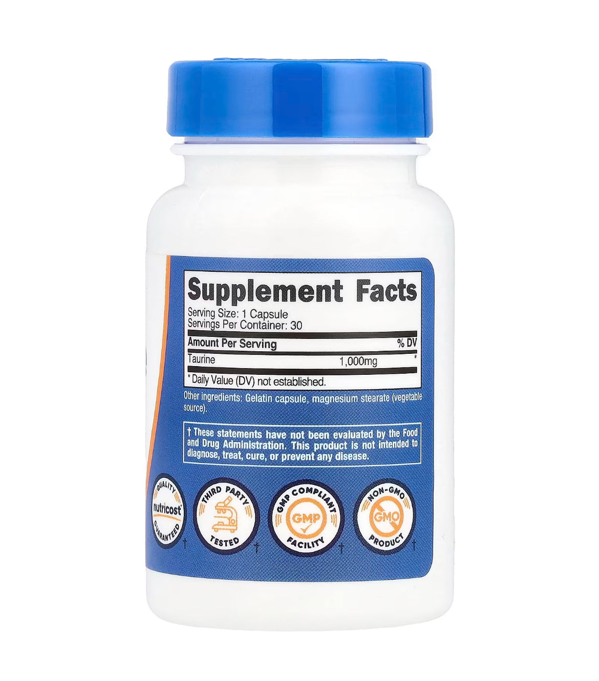 Taurine, 1000mg, 30 capsules