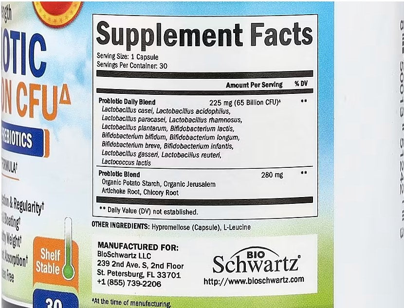 Probiotic, BioSchwartz, 30 Capsules