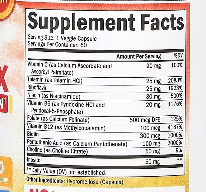 Advanced B-Complex + Vitamin C, BioSchwartz,60 Veggie Caps