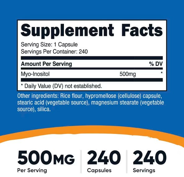 Nutricost, Inositol, 500 mg, 240 Capsules