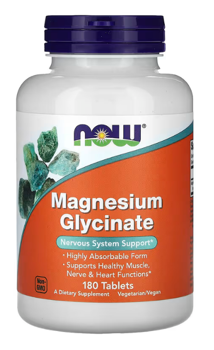 NOW Foods, Magnesium Glycinate, 180 Tablets