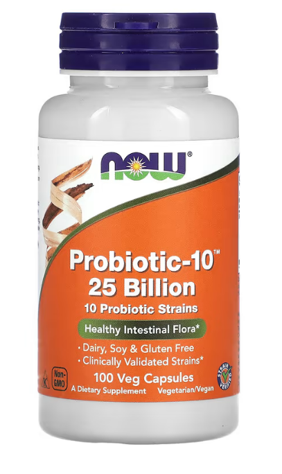 NOW Foods، بروبيوتيك-10، 25 مليار، 100 كبسولة نباتية 