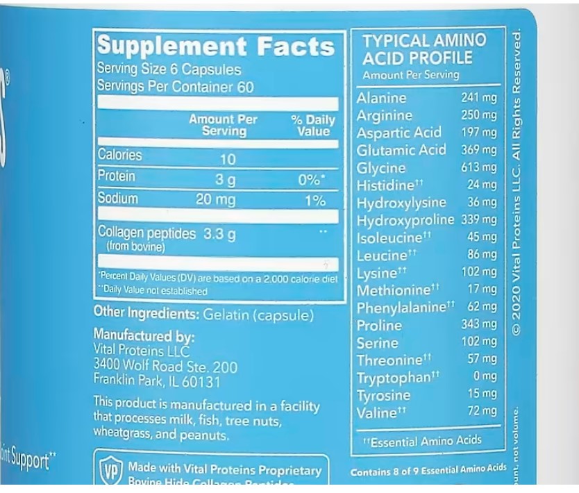 Vital Proteins, Collagen Peptides, 360 Capsules