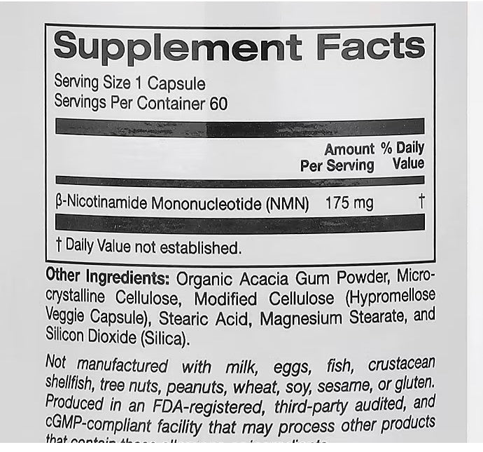 California Gold Nutrition, NMN, 175 mg, 60 Veggie Capsules