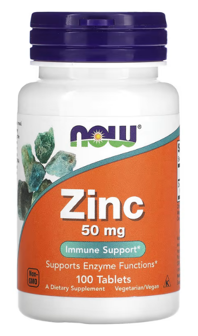 NOW Foods, Zinc, 50 mg, 100 Tablets
