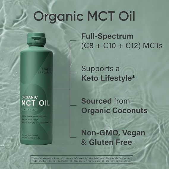 Sports Research, Organic MCT Oil, 16 fl oz (473 ml)