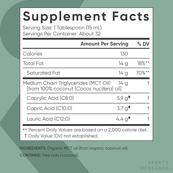 Sports Research, Organic MCT Oil, 16 fl oz (473 ml)