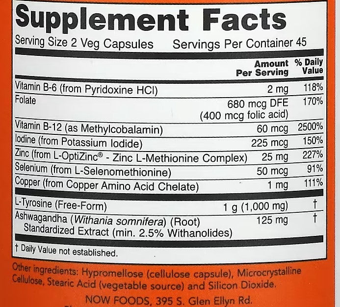 NOW Foods, Thyroid Energy, 90 Veg Capsules