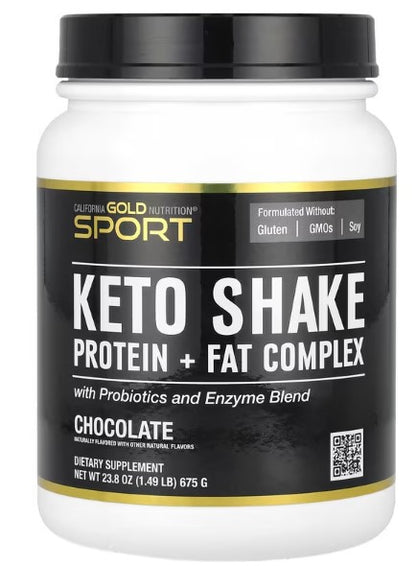 California Gold Nutrition, Sport, Keto Shake, Chocolate, 1.49 lb (675 g)