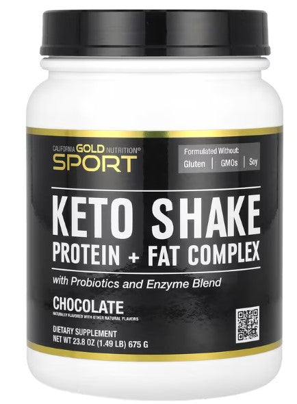 California Gold Nutrition, Sport, Keto Shake, Chocolate, 1.49 lb (675 g)