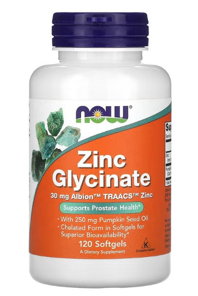 NOW Foods, Zinc Glycinate, 120 Softgels