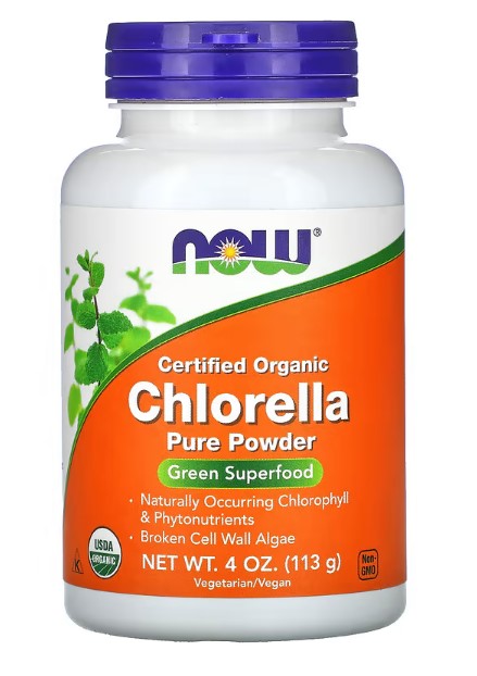 NOW Foods, Certified Organic Chlorella, Pure Powder, 4 oz (113 g)