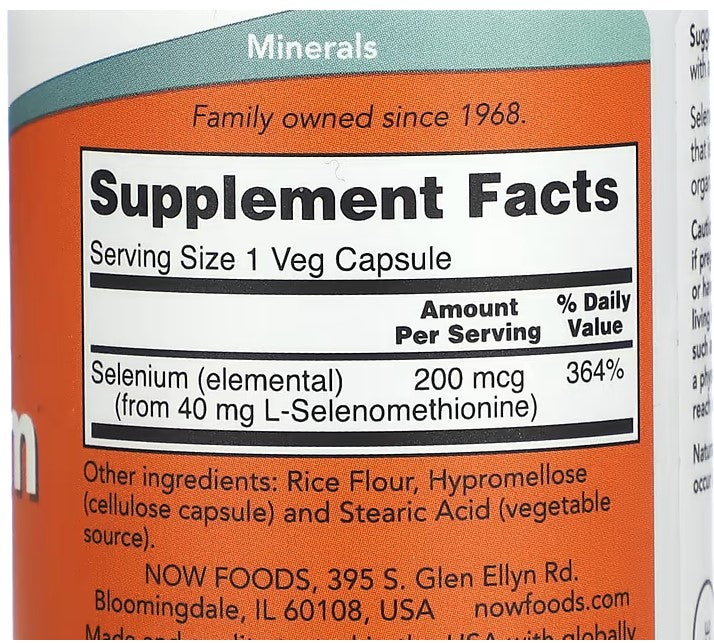 NOW Foods, Selenium, 200 mcg, 90 Veg Capsules