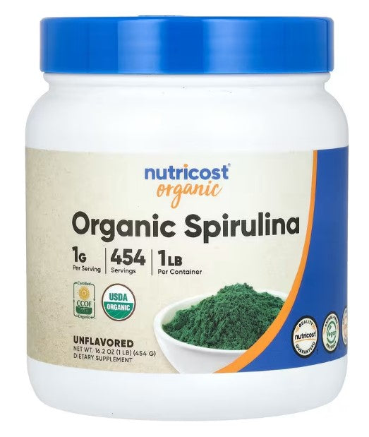 Nutricost, Organic Spirulina, Unflavored, 16.2 oz (454 g)