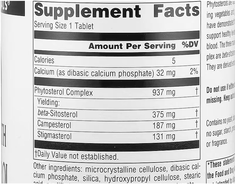 Source Naturals, Mega Strength Beta Sitosterol, 375 mg, 120 Tablets