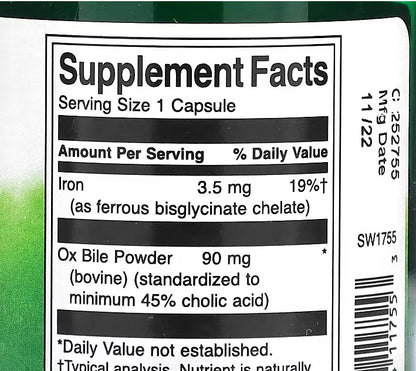 Swanson, Ox Bile, 90 mg, 60 Capsules