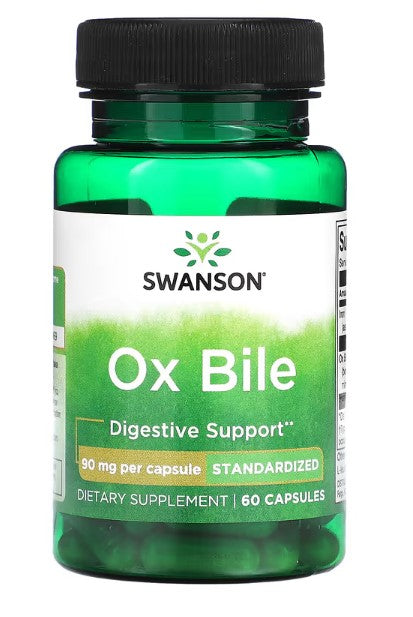 Swanson, Ox Bile, 90 mg, 60 Capsules