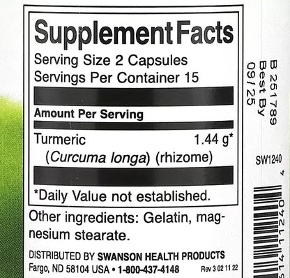 Swanson, Full Spectrum Turmeric, 720 mg, 30 Capsules
