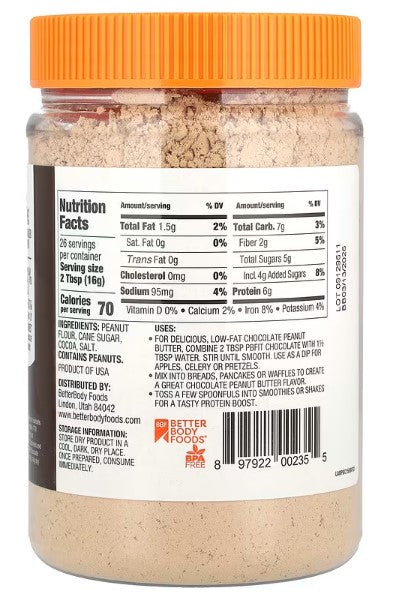 PBfit, Peanut Butter Powder, Chocolate, 15 oz (425 g)