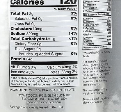 NOW Foods, Sports, Pea Protein, Pure Unflavored, 2 lbs (907 g) 
