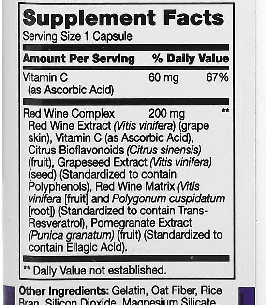 21st Century, Resveratrol Red Wine Extract, 90 Capsules