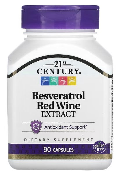 21st Century, Resveratrol Red Wine Extract, 90 Capsules