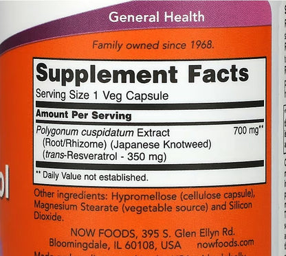 NOW Foods, Extra Strength Resveratrol, 350 mg, 60 Veg Capsules