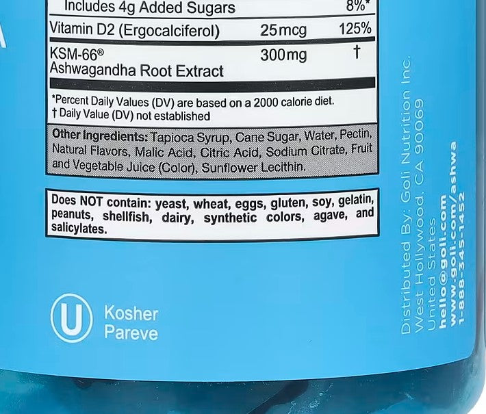 Goli Nutrition, Ashwagandha Gummies, 60 Gummies
