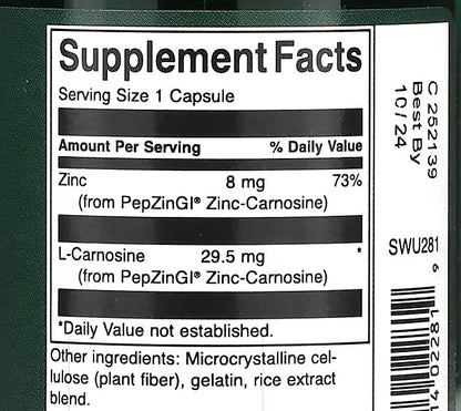 Swanson, Zinc Carnosine, 60 Capsules